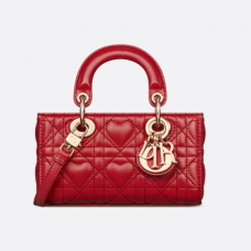 Dior Dioramour Lady D-Joy Micro Bag Red Cannage Lambskin with Heart Motif