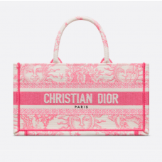 Dior Dioriviera East-West Dior Book Tote Candy Pink Toile de Jouy Soleil Embroidery