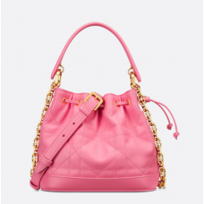 Dior Dioriviera Small Dior Jolie Bucket Bag Candy Pink Macrocannage Calfskin