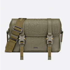 Dior Hit the Road Messenger Bag with Flap Khaki Dior Gravity Leather Calfskin
