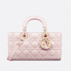 Dior Medium Lady D-Joy Bag Pale Pink Cannage Lambskin