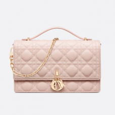 Dior My Dior Top Handle Bag Powder Pink Cannage Lambskin