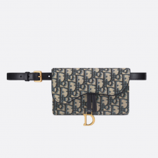 Dior Saddle Belt Pouch Blue Dior Oblique Jacquard