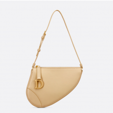 Dior Saddle Rodeo Pouch Pastel Yellow Goatskin