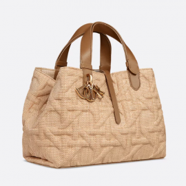 Dior Medium Dior Toujours Bag Beige Graphic Cannage Raffia