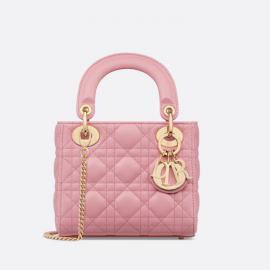 Dior Mini Lady Dior Bag Melocoton Pink Cannage Lambskin