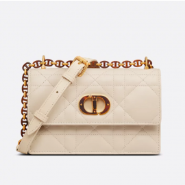 Dior Miss Caro Mini Bag Dusty Ivory Macrocannage Lambskin